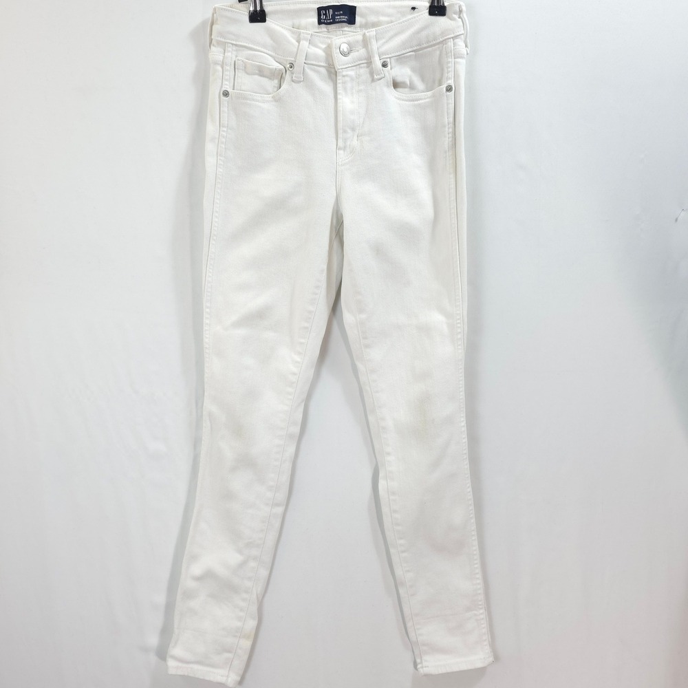 GAP Universal Legging Women 4/27R Mid Rise‎ Optic White Minimalist Skinny Jeans